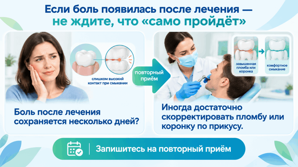 если боль появилась после стоматологического лечения