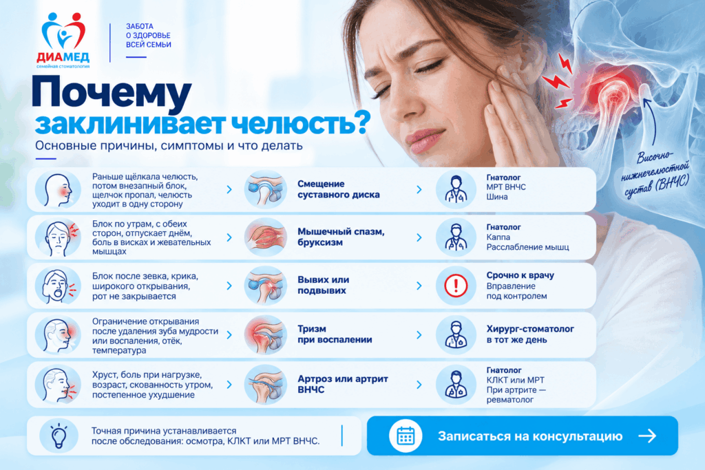 Почему заклинивает челюсть